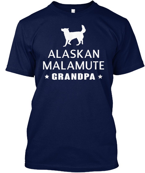 Alaskan Malamute Gift Shirt Navy T-Shirt Front