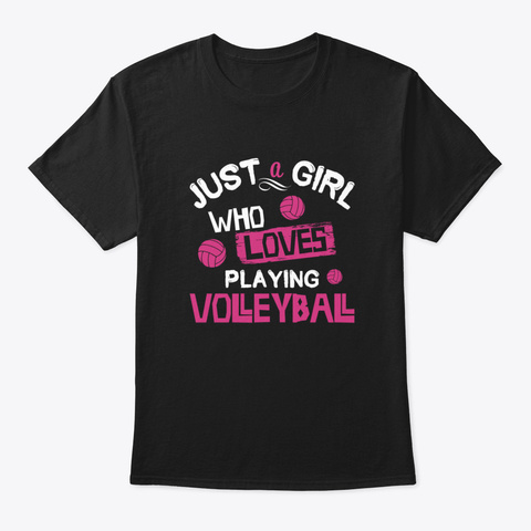 Volleyball Girl 7 E1f1 Black T-Shirt Front