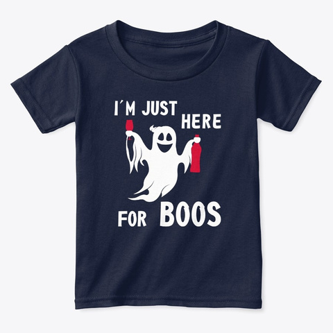 I'm Just Here For Boos Hularious Ghost W Navy  T-Shirt Front