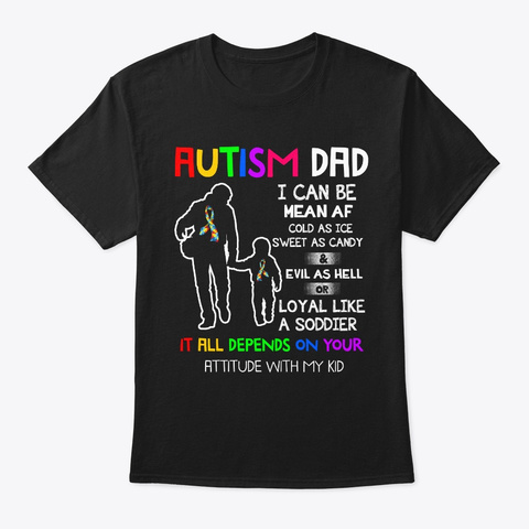 Autism Dad Cold As Ice T Shirt  Black T-Shirt Front