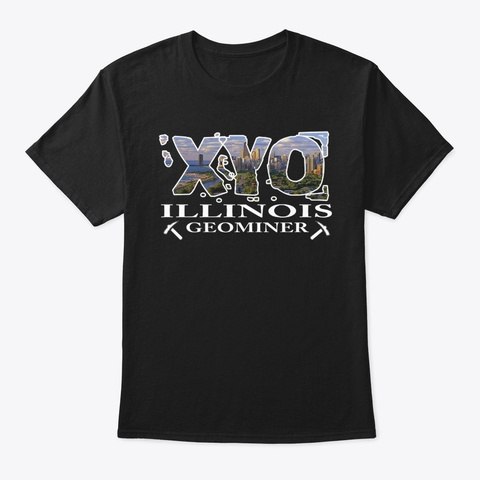 Xyo Illinois Design Black T-Shirt Front