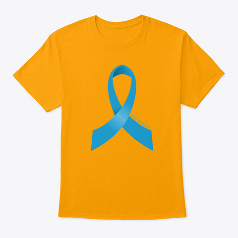Prostate Cancer Awareness Ribbon Gold T-Shirt Front
