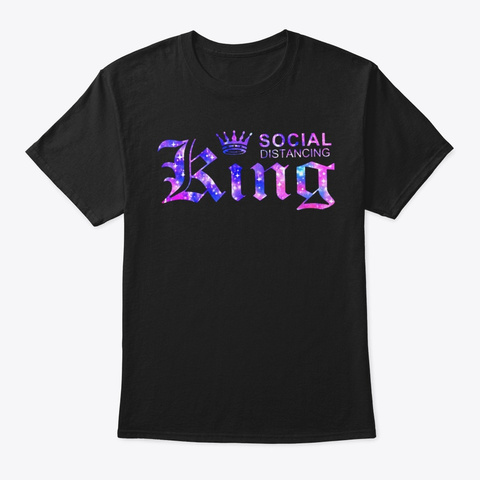 Quarantine Social Distancing King Queen Black T-Shirt Front