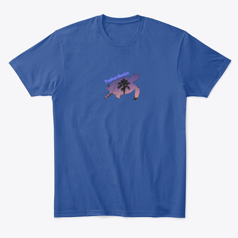 Turtle Palm Deep Royal T-Shirt Front