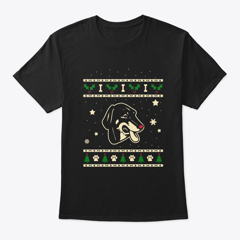 Christmas Lithuanian Hound Gift Black T-Shirt Front