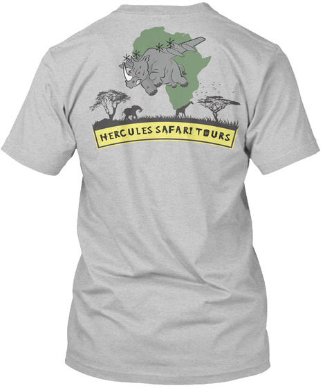 Hercules Safari Tours Light Heather Grey  T-Shirt Back