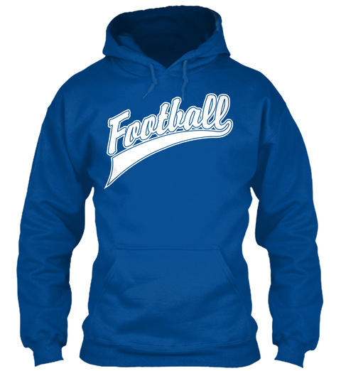 Hoodie Football Sports Sweatshirt Royal T-Shirt Front