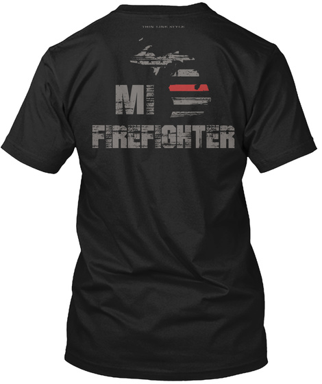 Mi Firefighter Black T-Shirt Back