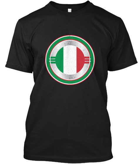 Captain Italy  Distressed Shield T Shirt Black T-Shirt Front