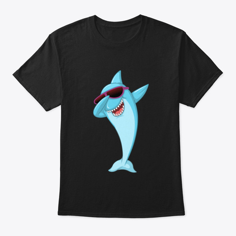 Dabbing Shark Black Camiseta Front