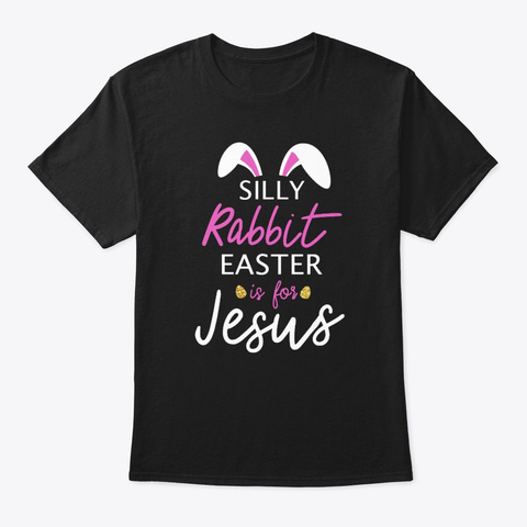 Cute Little Baby Girls Happy Easter Tees Black T-Shirt Front