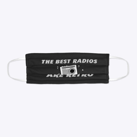 Retro Radio  Black T-Shirt Flat