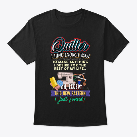 Quilting Past Buyers Exclusive Black T-Shirt Front