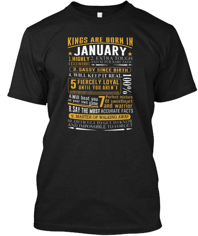 Kings Are Born In January Unisex Tshirt