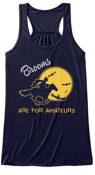 Brooms Are For Amateurs Midnight T-Shirt Front