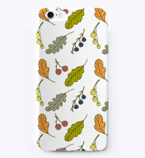 Iphone Case Design Of Natural Leaves White T-Shirt Front
