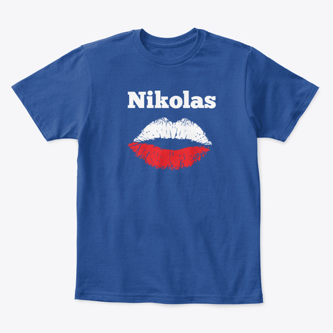 Nikolas Polish Lips By Apolonia Deep Royal  T-Shirt Front