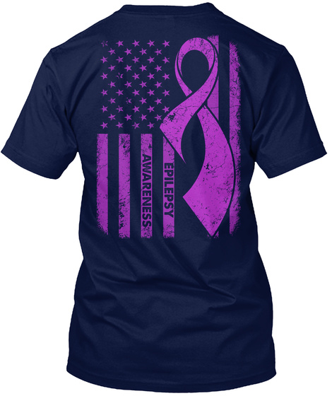 Epilepsy Awareness Navy T-Shirt Back