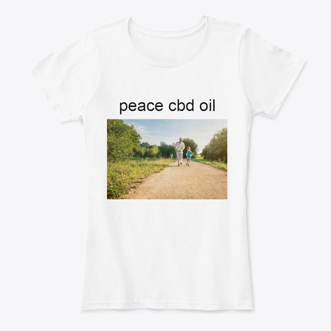 Peace Cbd Oil White T-Shirt Front