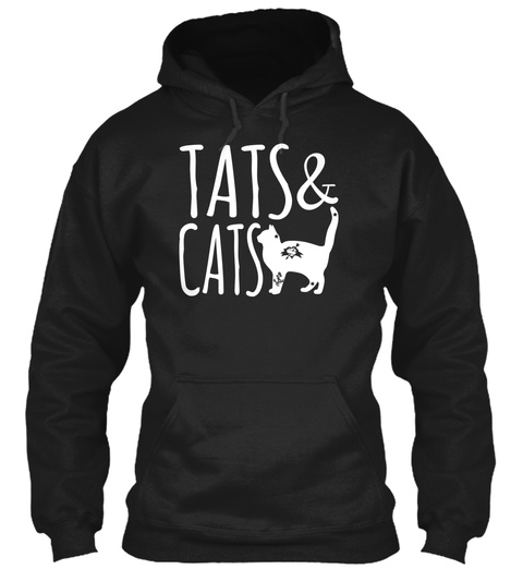 Tats & Cats Black T-Shirt Front