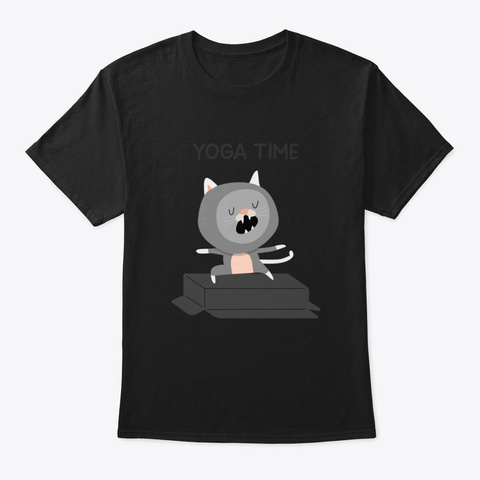Yoga Time Comment Design Black T-Shirt Front