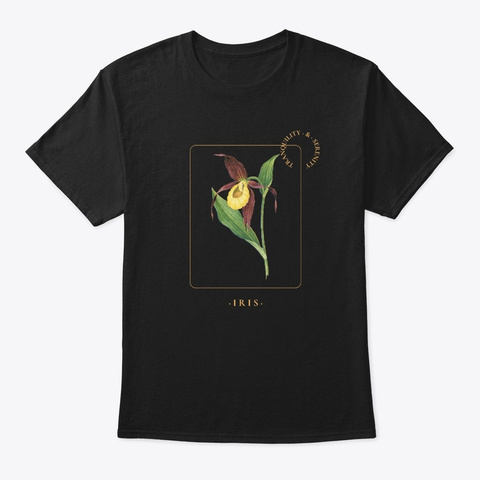 Iris Flower Ask Me About My Plants Black T-Shirt Front