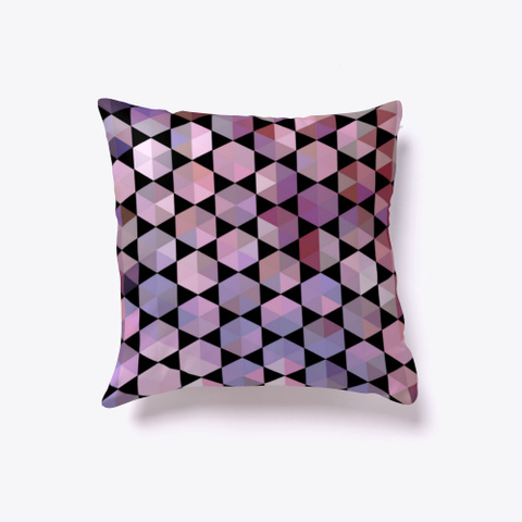 Lilac Hexagon Pillow Design Black T-Shirt Front