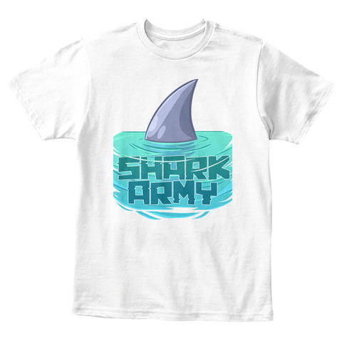 Shark Army White T-Shirt Front