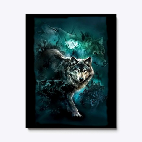 Wolf Lover Canvas | Teespring Black T-Shirt Front