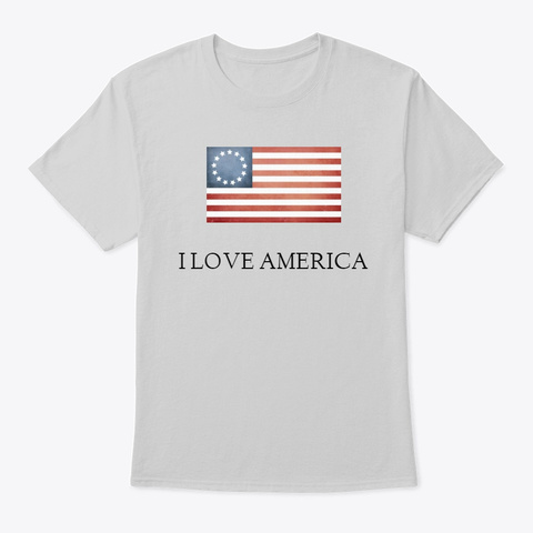 I Love America Clothing Light Steel Maglietta Front