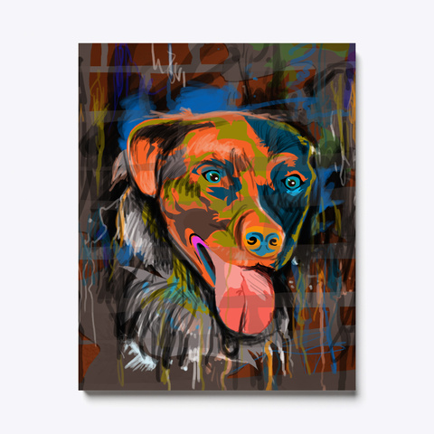 Canvas Painting Dog White Kaos Front