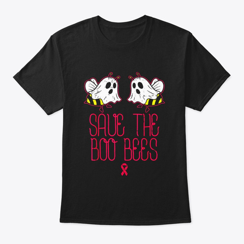 Save The Boo Bees Shirt Breast Cancer Black T-Shirt Front