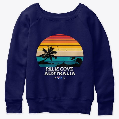 Palm Cove Australia Navy  áo T-Shirt Front