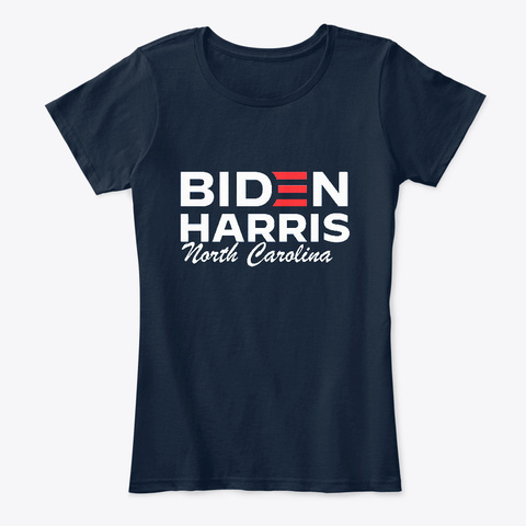 North Carolina Biden Harris 2020 Shirt New Navy T-Shirt Front