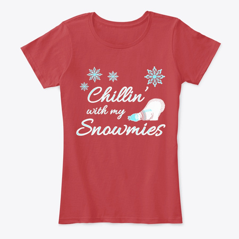 Chillin Snowmies Christmas Classic Red T-Shirt Front