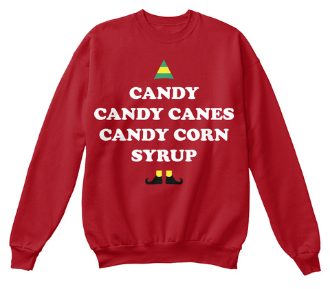 Candy Candy Canes Candy Corn Syrup Deep Red  T-Shirt Front