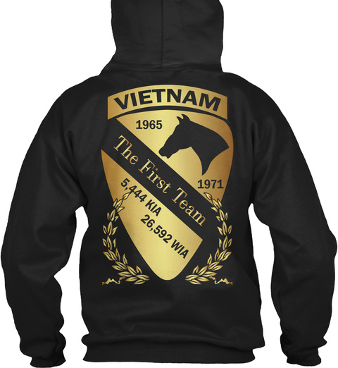 Vietnam 1965 1971 The First Team Black T-Shirt Back