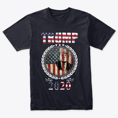 Trump T Shirt Design Vintage Navy T-Shirt Front