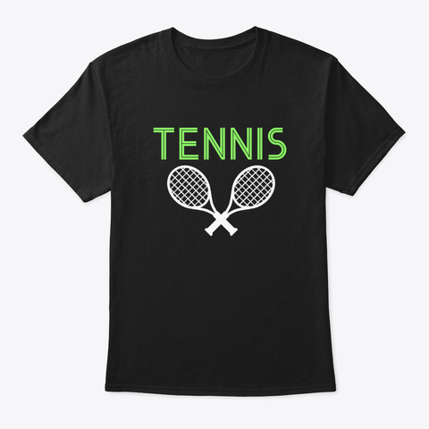 I Love Tennis Oopfe Black T-Shirt Front