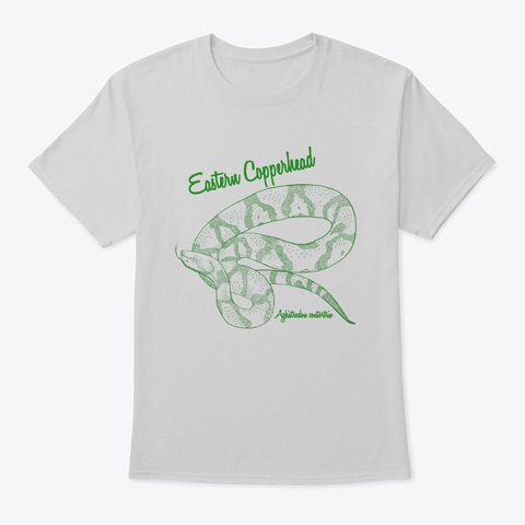 Grey/Green Copperhead Snake Shirt Light Steel T-Shirt Front