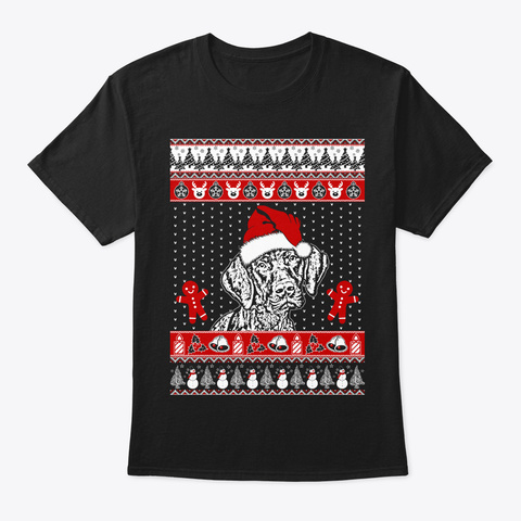 Pointer Lover Christmas Tee Black T-Shirt Front