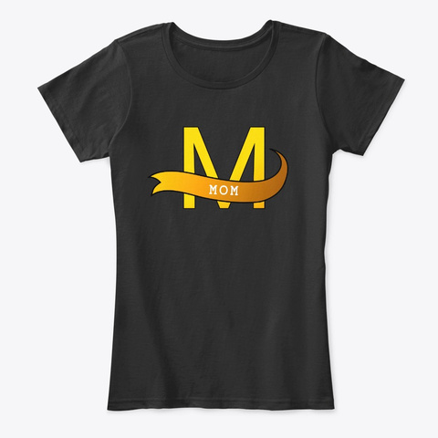 M For Mom Black T-Shirt Front