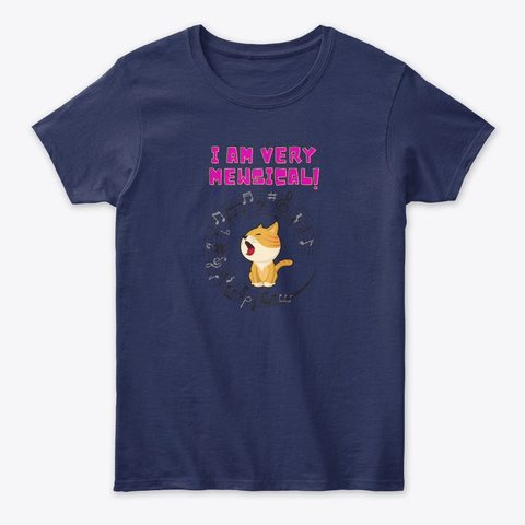 I Am Very Mewsical ! Navy T-Shirt Front
