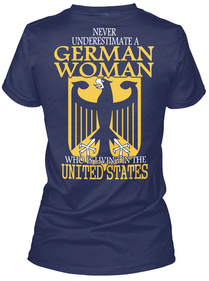 German Woman Shirt Navy T-Shirt Back