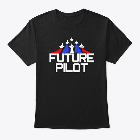 Air Force Future Pilot American Flag  Black T-Shirt Front