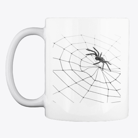 Spider Web Halloween White T-Shirt Front