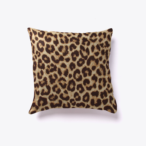 Leopard Print Indoor Pillow White T-Shirt Front