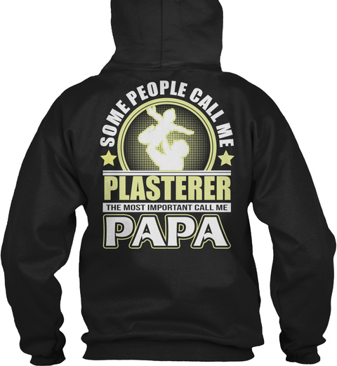 Awesome Plasterer Papa T Shirts Black T-Shirt Back