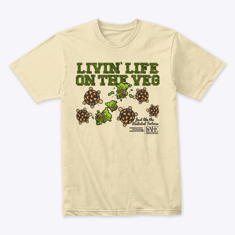 Radiated Tortoise Livin' Life On The Veg Cream T-Shirt Front