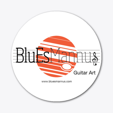 Blu Es Mannus Guitar Art Sticker Standard T-Shirt Front
